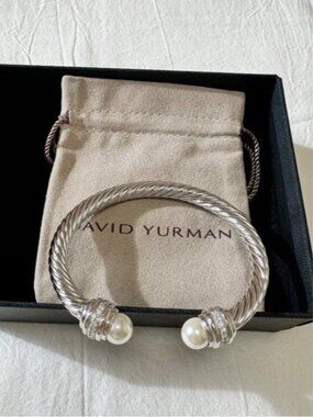 David Yurman Silver Bracelet with Pearls 7mm